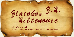 Zlatokos Miltenović vizit kartica